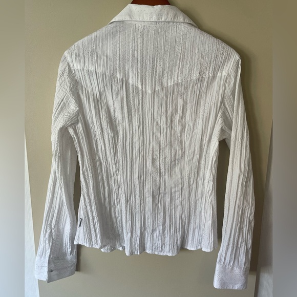 Cowgirl Up White Sparkle Button Up Western Shirt Size Medium - Picture 4 of 9